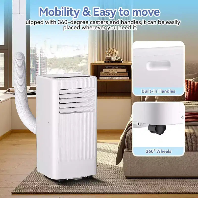 Acekool 10,000 BTU Portable Air Conditioner & Heater, 3-in-1 AC, Heat Pump, Fan, Dehumidifier, Remote, 24H Timer, Cools 450 Sq Ft, Window Kit