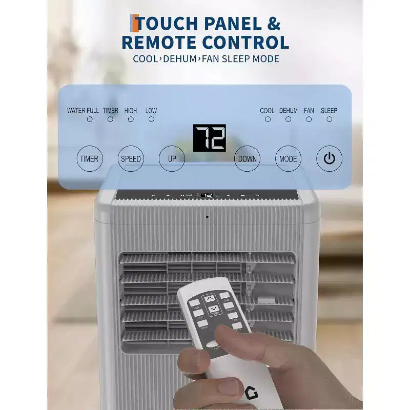 Acekool 8000 BTU Portable Air Conditioner, 3-in-1 AC Unit with Cooling Fan Dehumidifier, Remote & 24H Timer, Cools Rooms up to 350 Sq Ft