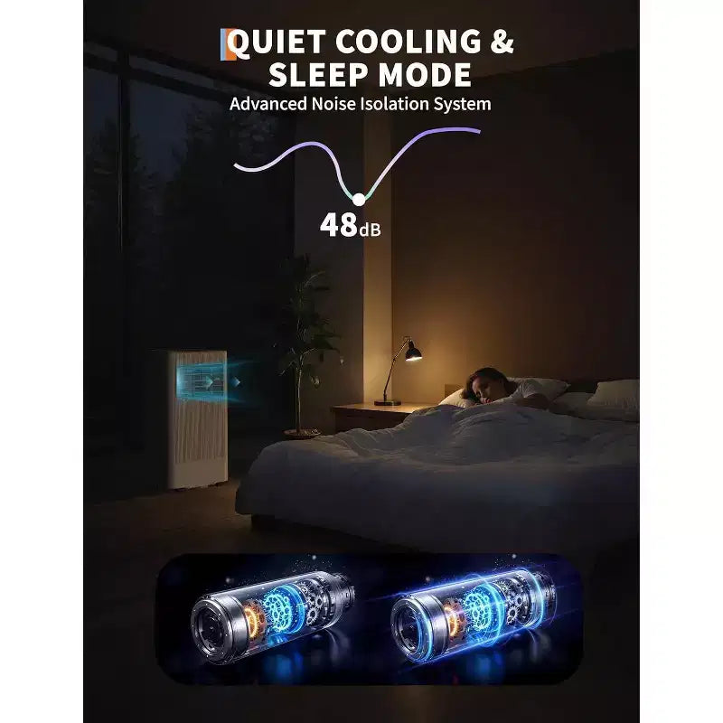 Acekool 8000 BTU Portable Air Conditioner, 3-in-1 AC Unit with Cooling Fan Dehumidifier, Remote & 24H Timer, Cools Rooms up to 350 Sq Ft