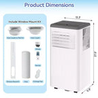 10000 BTU Portable Air Conditioner with Wheels, Portable AC Unit with Remote, Indoor Air Conditioner for Room 560 SQ.FT, Cooling/Fan/Dry Modes
