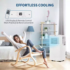 Acekool 8,000 BTU Portable Air Conditioner, 4-in-1 AC Dehumidifier Fan, for Rooms up to 350 Sq. Ft, Timer, Remote, Easy Move