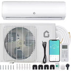 Acekool 9000 BTU Mini Split AC & Heat Pump, 24 SEER2 Inverter, WiFi/Alexa, Ductless System for Rooms up to 450 Sq Ft, 208/230V with Install Kit