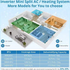 Acekool 9000 BTU Mini Split AC & Heat Pump, 24 SEER2 Inverter, WiFi/Alexa, Ductless System for Rooms up to 450 Sq Ft, 208/230V with Install Kit