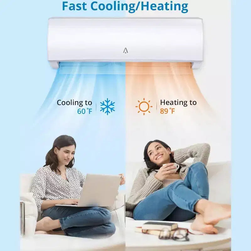 Acekool 12,000 BTU Mini Split AC & Heat Pump, 21 SEER2 Inverter, WiFi, Ductless System with Install Kit for Rooms up to 750 Sq Ft, 230V