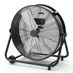 Floor Fan, Industrial Fan - 24 Inch Heavy Duty Drum Fan with 4 Speeds, Metal Air Circulator for Warehouse, Workshop, Garage, Factory, Basement
