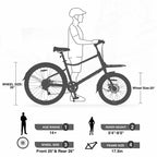 NAYSAYE Bicycle Cargo Bike 7 Speed Aluminum Alloy Frame with Front and Rear Racks for Commuting and Travel, Green, 65*27.56*42.13