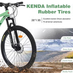 NAYSAYE 26 Inch Mountain Bike 3X8/24 Speeds MTB with Steel Frame Front Suspension Frok for Adult Men Women Student, Green, 65.75*24.41*37