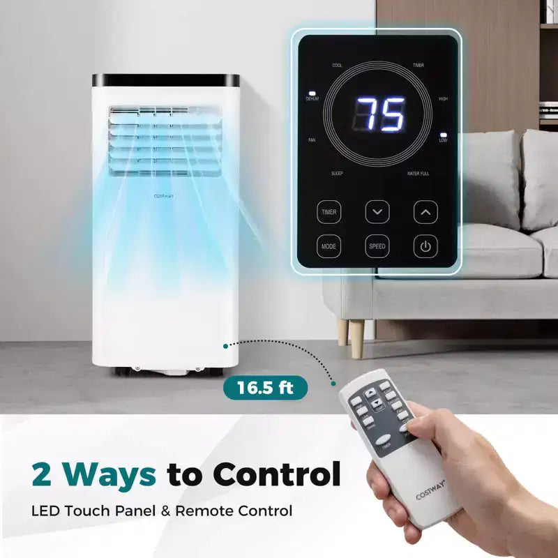 Costway 8000/10000 BTU Portable Air Conditioner with Fan and Dehumidifier Remote Control