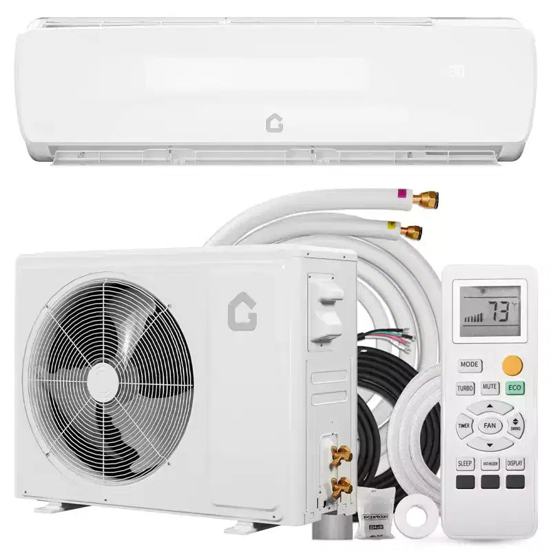 GustoWave 9000/12000/18000 BTU Air Conditioners with Heat, 19 SEER2 Mini Split AC, White