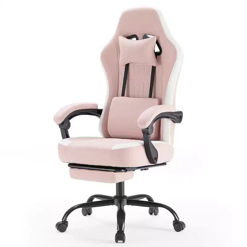 Bestier Gaming Chair with Lumbar Support, Office Chair with Adjustable Height, Armrests and Headrests, 360 Rotating Wheels