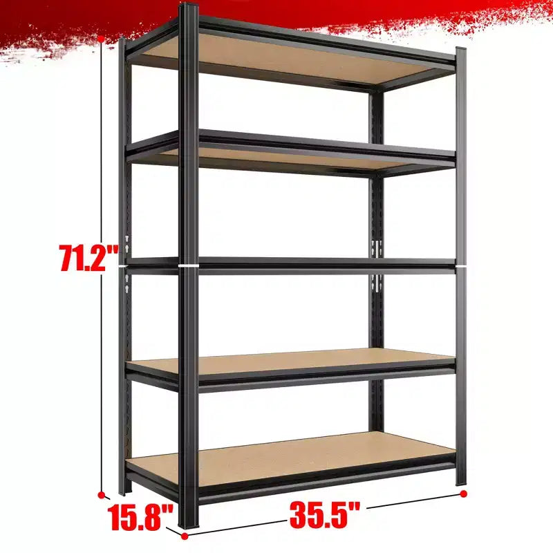 Estantería de almacenamiento modular de 5 niveles, capacidad de 500 lb/estante, se puede dividir en 2 unidades separadas