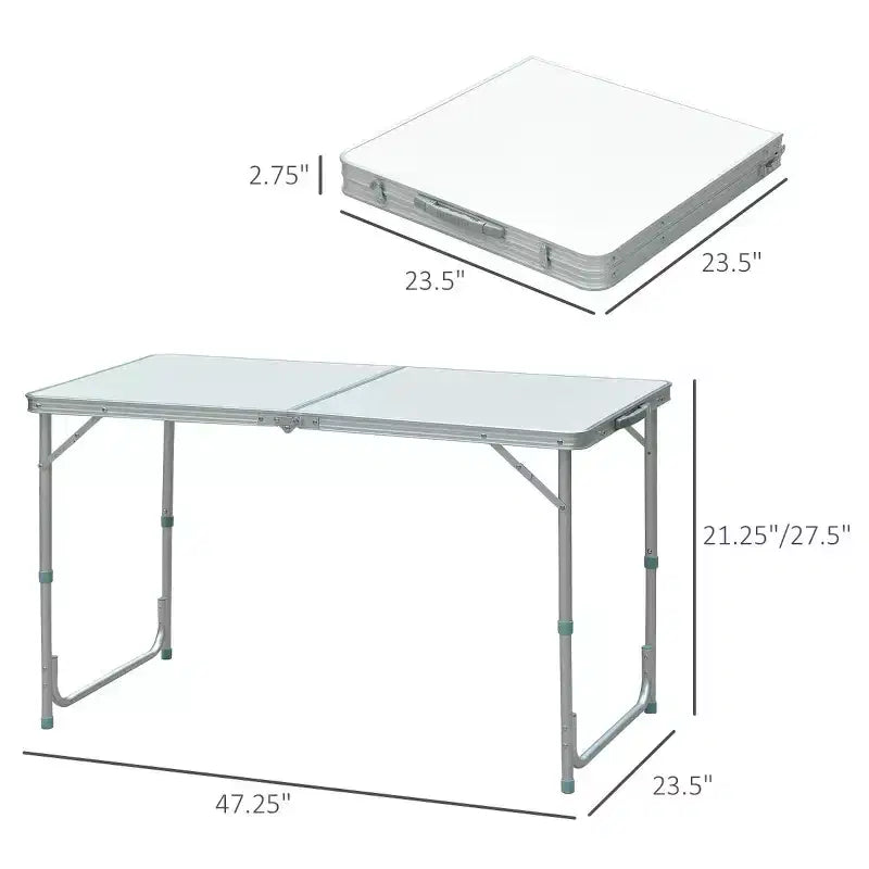 Mesa de camping plegable portátil ligera de aluminio de 47 pulgadas