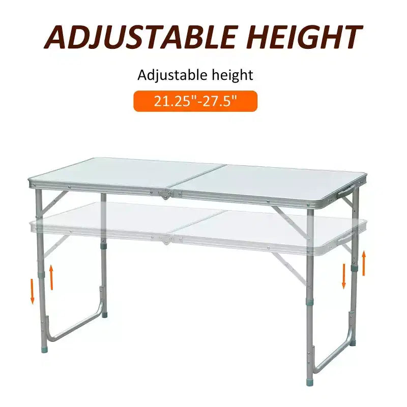 Mesa de camping plegable portátil ligera de aluminio de 47 pulgadas