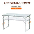Mesa de camping plegable portátil ligera de aluminio de 47 pulgadas