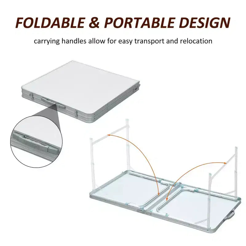 Mesa de camping plegable portátil ligera de aluminio de 47 pulgadas