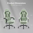TUYOHW Microfiber Swivel Criss Cross Chair on Wheels,Office Chair with Removable Headrest and Waist Pillow,Gaming Chair for Office