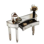 Mesa de consola moderna con espejo y cajón de almacenamiento, mesa de entrada semicircular para pasillo, vestidor o sala de estar de 47 pulgadas - Panipeachy