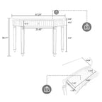 Mesa de consola moderna con espejo y cajón de almacenamiento, mesa de entrada semicircular para pasillo, vestidor o sala de estar de 47 pulgadas - Panipeachy