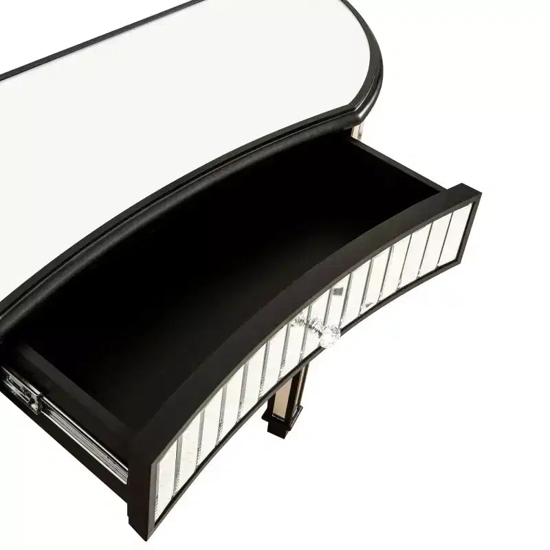 Mesa de consola moderna con espejo y cajón de almacenamiento, mesa de entrada semicircular para pasillo, vestidor o sala de estar de 47 pulgadas - Panipeachy