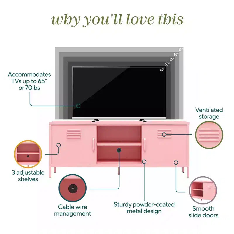 Mueble de TV tradicional con 2 puertas correderas