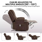 Sillón Reclinable Manual con Masaje por Vibración y Calefacción Lumbar, Sofá Individual con Bolsillo Lateral, Mecedora con Portavasos, Sillón Reclinable para Dormitorio