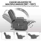 Sillón Reclinable Manual con Masaje por Vibración y Calefacción Lumbar, Sofá Individual con Bolsillo Lateral, Mecedora con Portavasos, Sillón Reclinable para Dormitorio