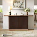 58 Narrow Console Table with Ash Veneer Top, Modern Sofa Table, Entryway Table for Living Room, Hallway, or Foyer-Panipeachy