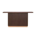 Mesa consola estrecha de 147 cm con superficie de chapa de fresno, mesa de sofá moderna, mesa de entrada para sala de estar, pasillo o recibidor-Panipeachy