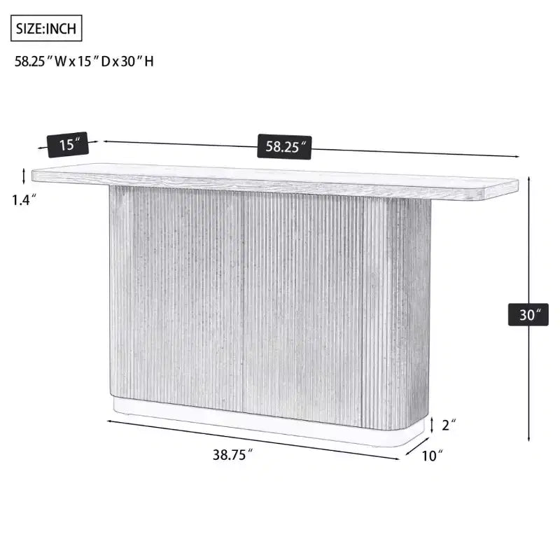 Mesa consola estrecha de 147 cm con superficie de chapa de fresno, mesa de sofá moderna, mesa de entrada para sala de estar, pasillo o recibidor-Panipeachy