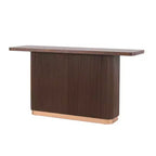 Mesa consola estrecha de 147 cm con superficie de chapa de fresno, mesa de sofá moderna, mesa de entrada para sala de estar, pasillo o recibidor-Panipeachy