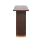 Mesa consola estrecha de 147 cm con superficie de chapa de fresno, mesa de sofá moderna, mesa de entrada para sala de estar, pasillo o recibidor-Panipeachy
