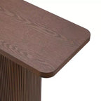 Mesa consola estrecha de 147 cm con superficie de chapa de fresno, mesa de sofá moderna, mesa de entrada para sala de estar, pasillo o recibidor-Panipeachy