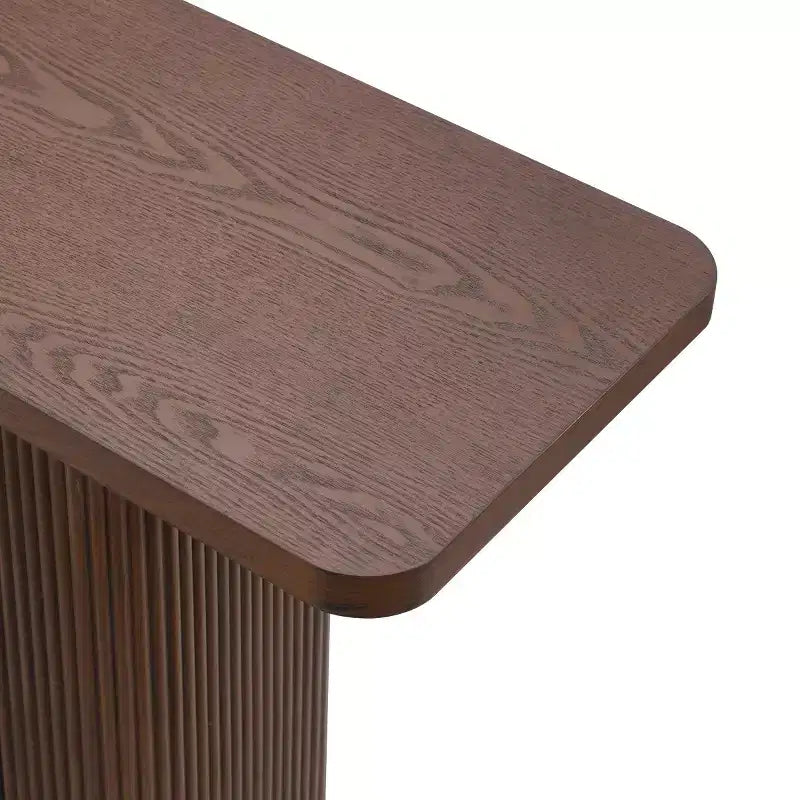 Mesa consola estrecha de 147 cm con superficie de chapa de fresno, mesa de sofá moderna, mesa de entrada para sala de estar, pasillo o recibidor-Panipeachy