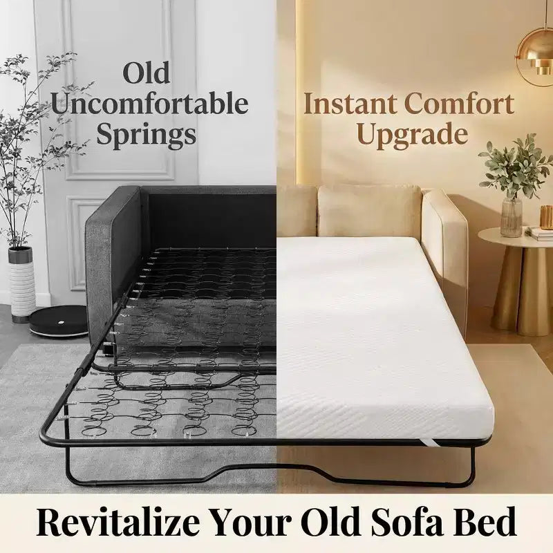 Colchón de reemplazo para sofá cama de espuma viscoelástica de gel de 4"