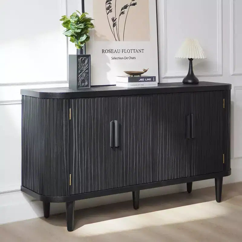 59" Armario de almacenamiento moderno de madera decorativo