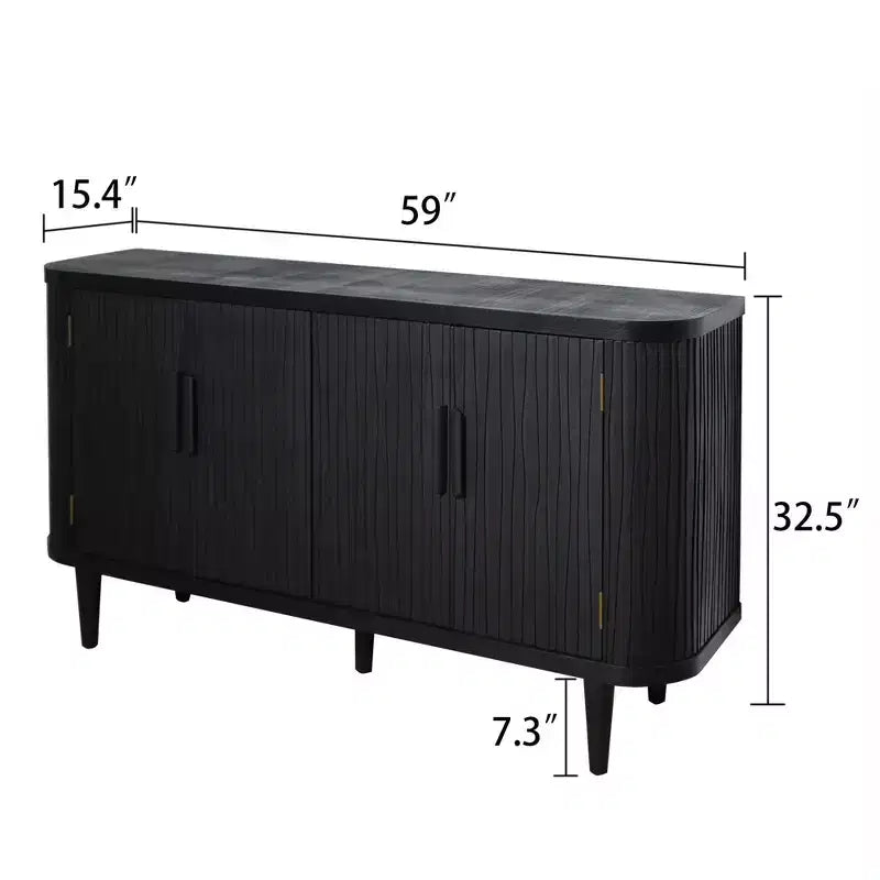 59" Armario de almacenamiento moderno de madera decorativo