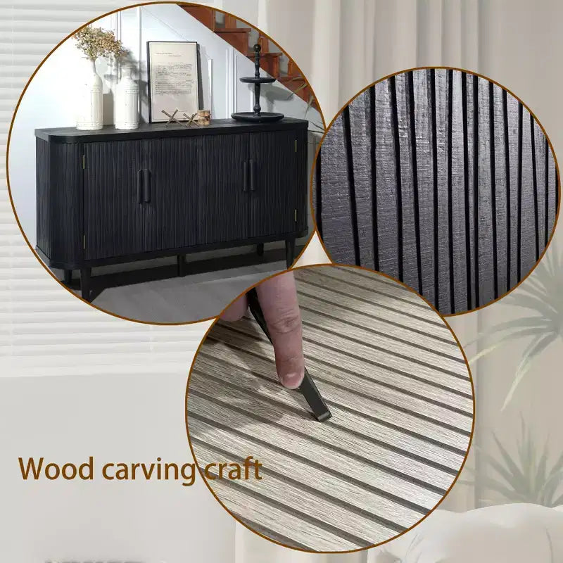 59" Armario de almacenamiento moderno de madera decorativo