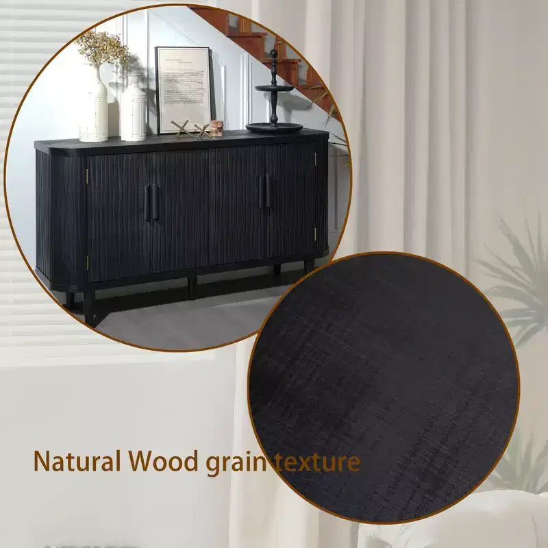 59" Armario de almacenamiento moderno de madera decorativo