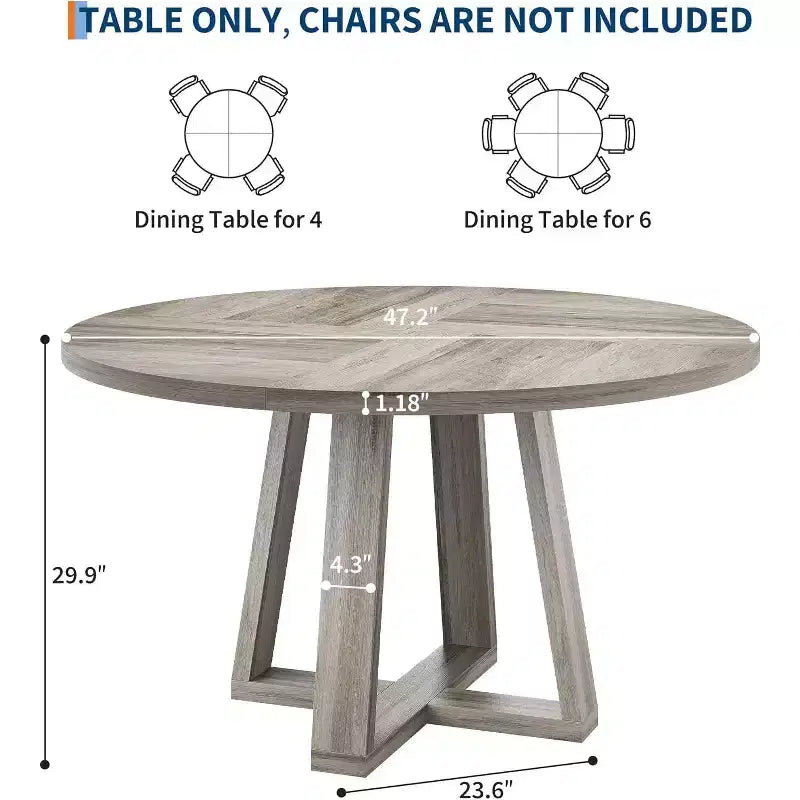 Mesa de comedor redonda de 47"