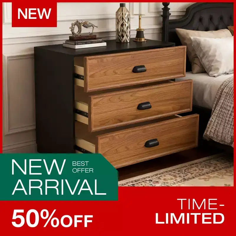 Mesita de noche de madera maciza de 31.49" Farmhouse