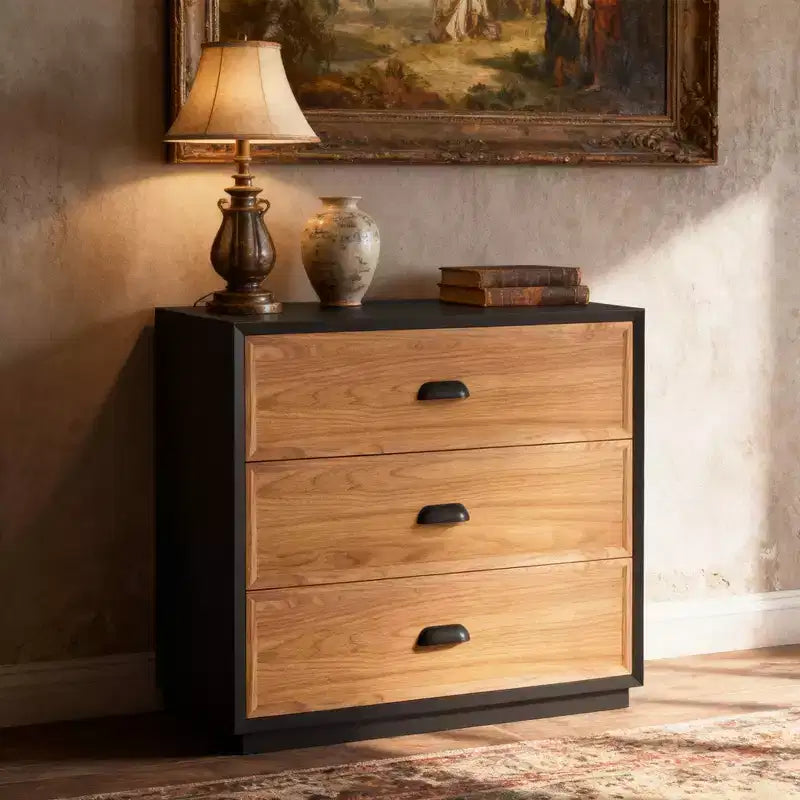 Mesita de noche de madera maciza de 31.49" Farmhouse