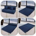 Sofá cama plegable convertible versátil - Futón perezoso de suelo 4 en 1 de tamaño doble con almohadas, espuma de alta densidad, sillón reclinable plegable