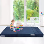 Sofá cama plegable convertible versátil - Futón perezoso de suelo 4 en 1 de tamaño doble con almohadas, espuma de alta densidad, sillón reclinable plegable