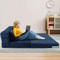Sofá cama plegable convertible versátil - Futón perezoso de suelo 4 en 1 de tamaño doble con almohadas, espuma de alta densidad, sillón reclinable plegable