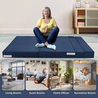 Sofá cama plegable convertible versátil - Futón perezoso de suelo 4 en 1 de tamaño doble con almohadas, espuma de alta densidad, sillón reclinable plegable