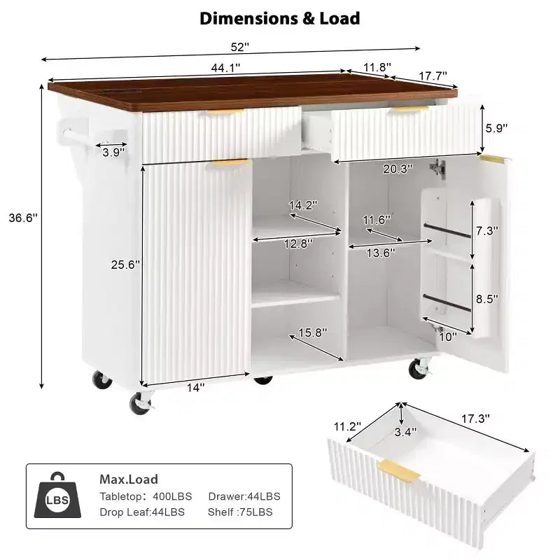 Isla de cocina móvil de granja 52 con tabla de extensión y cubierta de imitación mármol, carro de cocina rodante con almacenamiento para cocina o comedor-Panipeachy