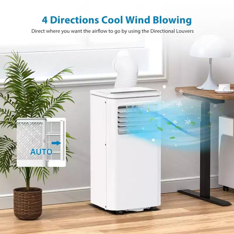 Acekool 8,000 BTU Portable Air Conditioner, 3-in-1 Cooling Fan Dehumidifier, Sleep Mode, 24H Timer, Remote for Rooms up to 350 Sq Ft