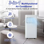 Acekool 10,000 BTU Portable Air Conditioner, 3-in-1 Cooling Fan Dehumidifier, Quiet AC with Remote, Timer, Window Kit for Rooms up to 450 Sq Ft