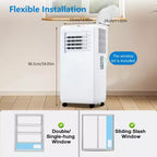 Acekool 10,000 BTU Portable Air Conditioner, 3-in-1 Cooling Fan Dehumidifier, Remote, 24H Timer, Window Kit for Rooms up to 450 Sq Ft