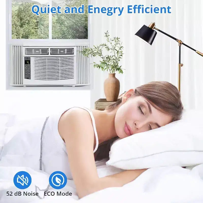 Acekool 6,000 BTU Window Air Conditioner, Smart Wi-Fi AC with Remote, Quiet Cooling for Rooms up to 250 Sq Ft